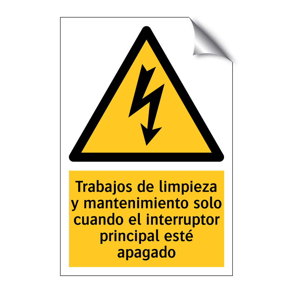Trabajos de limpieza y mantenimiento solo cuando el interruptor principal esté apagado
