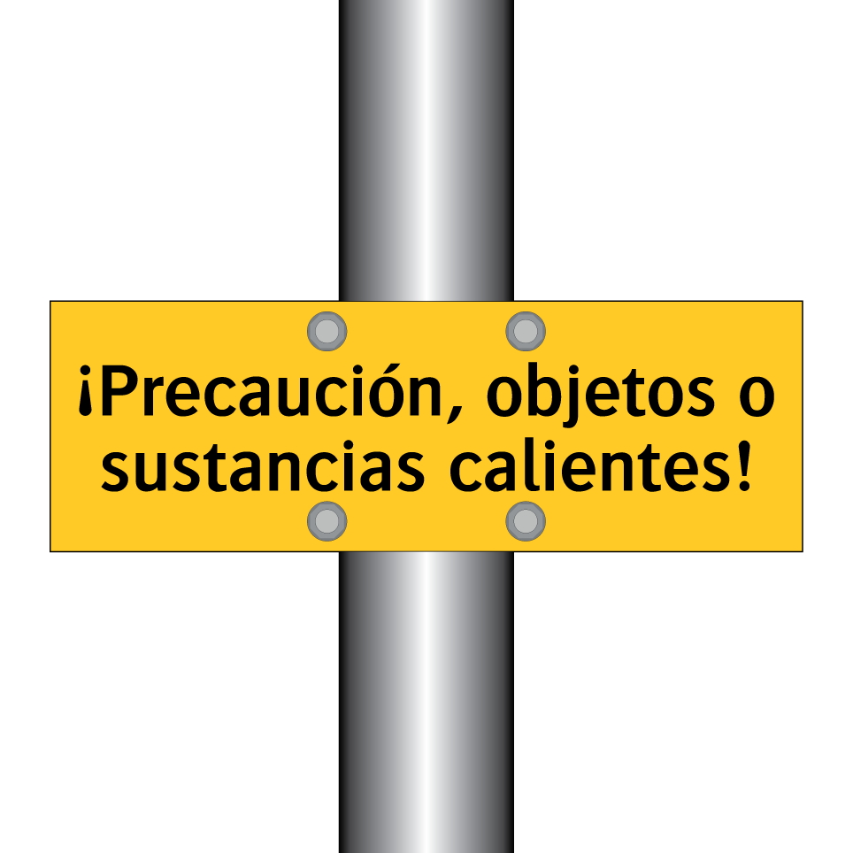 ¡Precaución, objetos o sustancias calientes!
