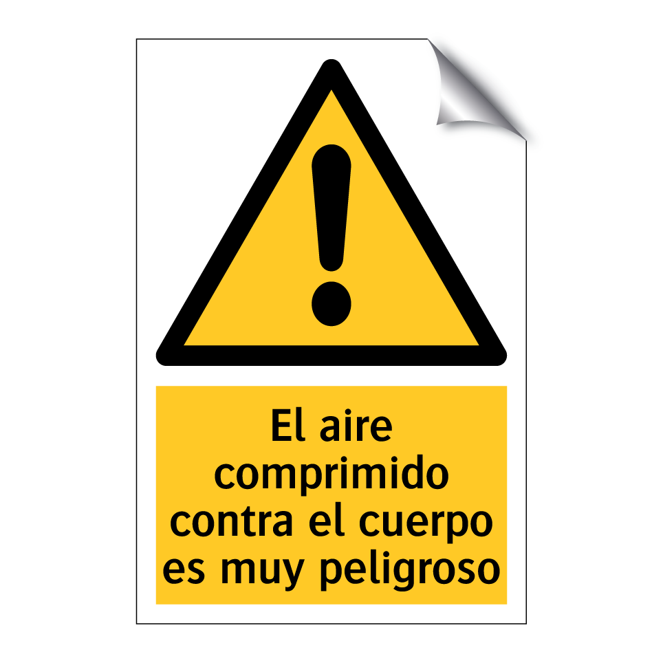 El aire comprimido contra el cuerpo es muy peligroso