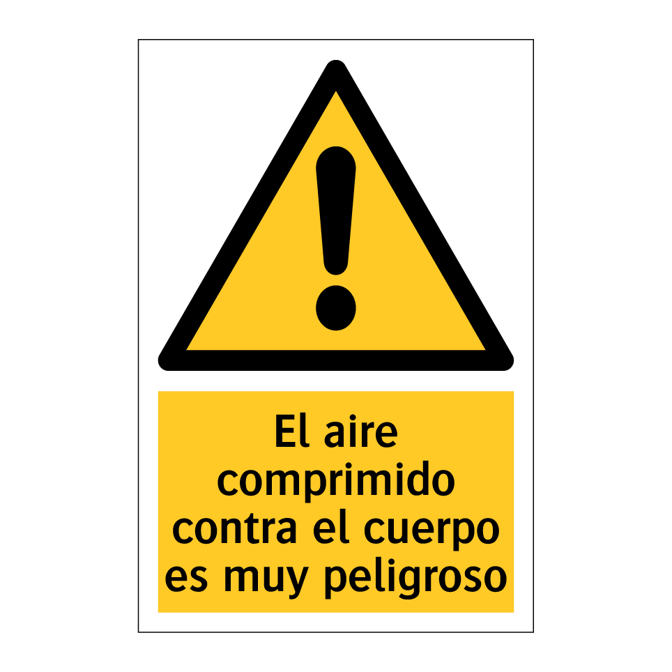 El aire comprimido contra el cuerpo es muy peligroso