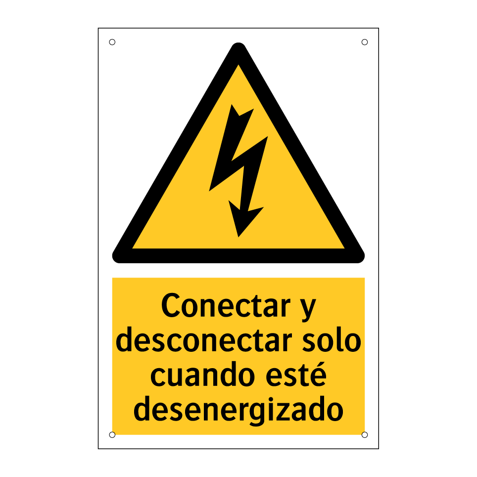 Conectar y desconectar solo cuando esté desenergizado