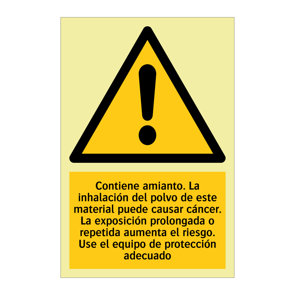 Contiene amianto. La inhalación del polvo de este material puede causar cáncer. La exposición prolongada o repetida aumenta el riesgo. Use el equipo de protección adecuado