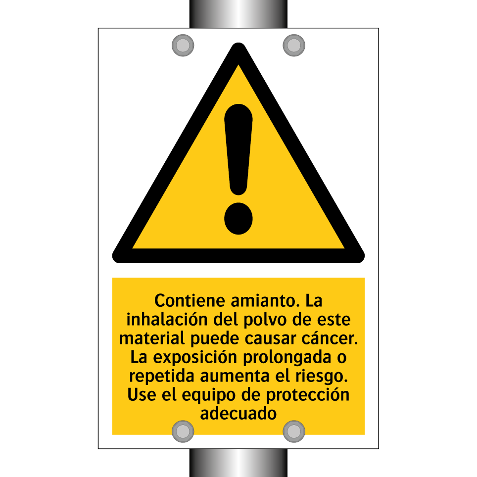 Contiene amianto. La inhalación del polvo de este material puede causar cáncer. La exposición prolongada o repetida aumenta el riesgo. Use el equipo de protección adecuado