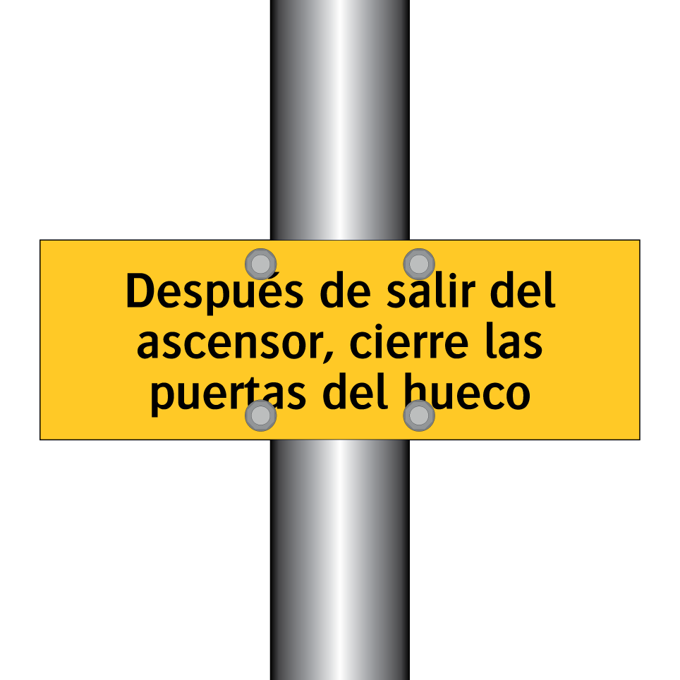 Después de salir del ascensor, cierre las puertas del hueco