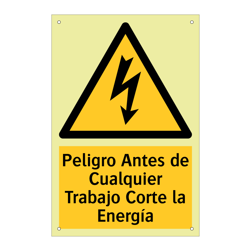 Peligro Antes de Cualquier Trabajo Corte la Energía