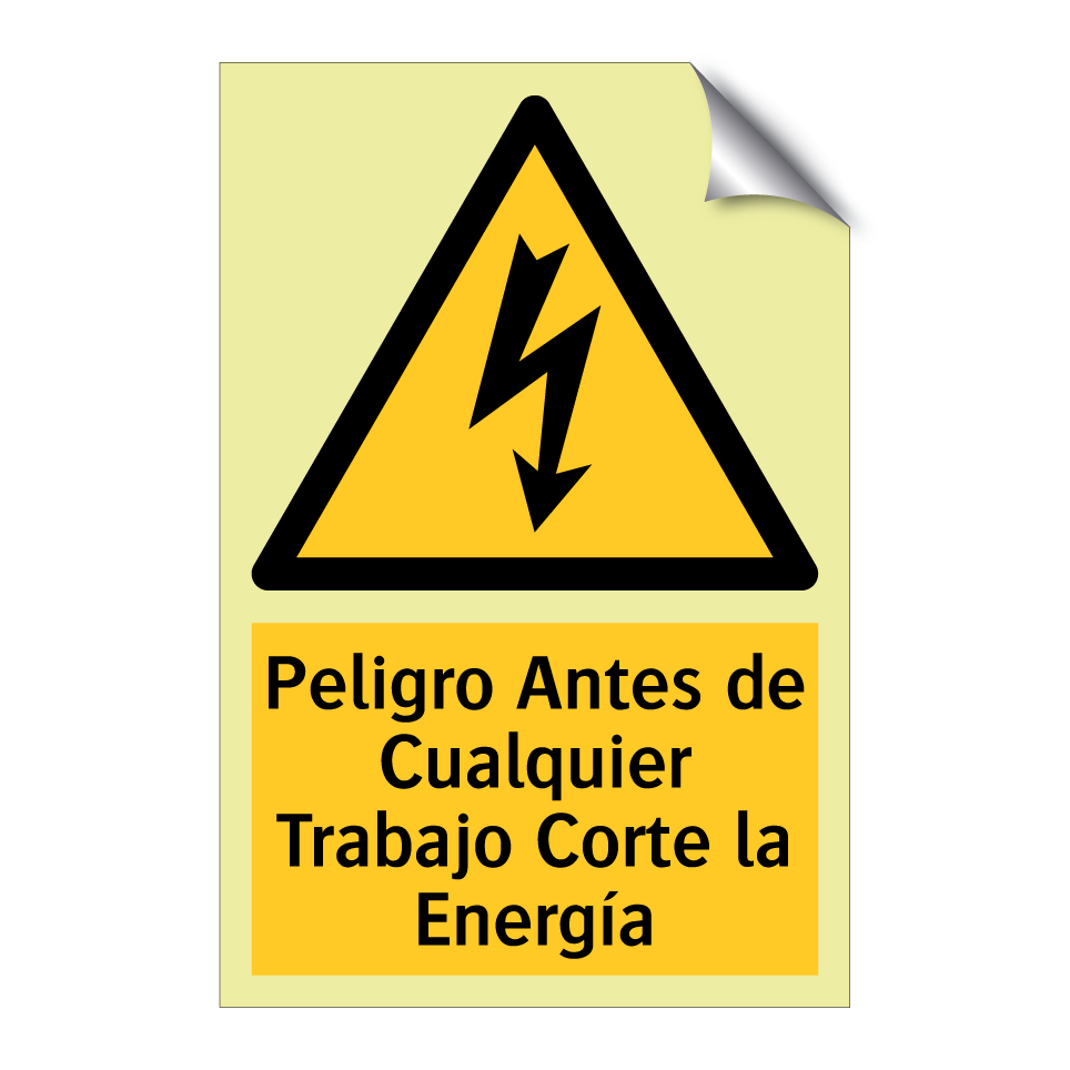 Peligro Antes de Cualquier Trabajo Corte la Energía
