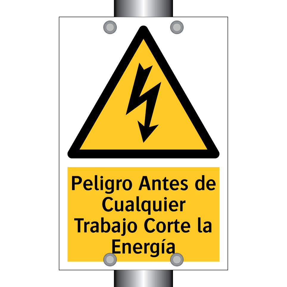 Peligro Antes de Cualquier Trabajo Corte la Energía