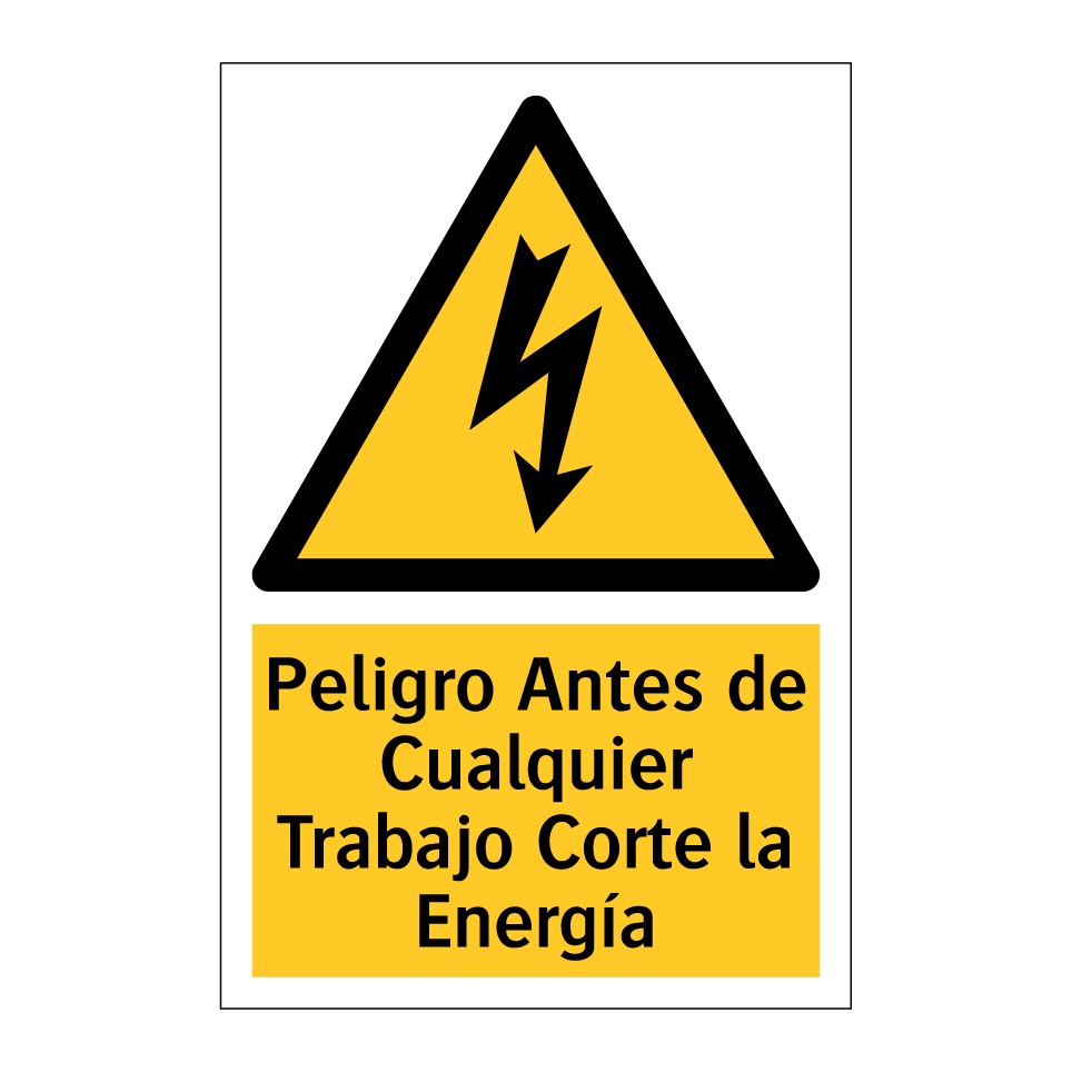 Peligro Antes de Cualquier Trabajo Corte la Energía