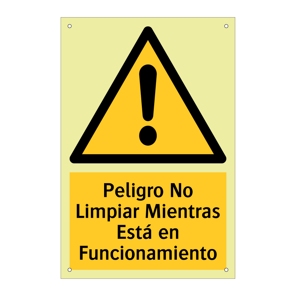 Peligro No Limpiar Mientras Está en Funcionamiento