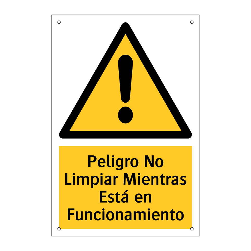 Peligro No Limpiar Mientras Está en Funcionamiento
