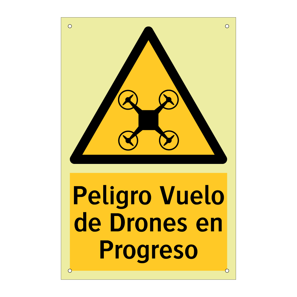 Peligro Vuelo de Drones en Progreso