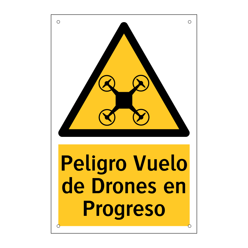 Peligro Vuelo de Drones en Progreso