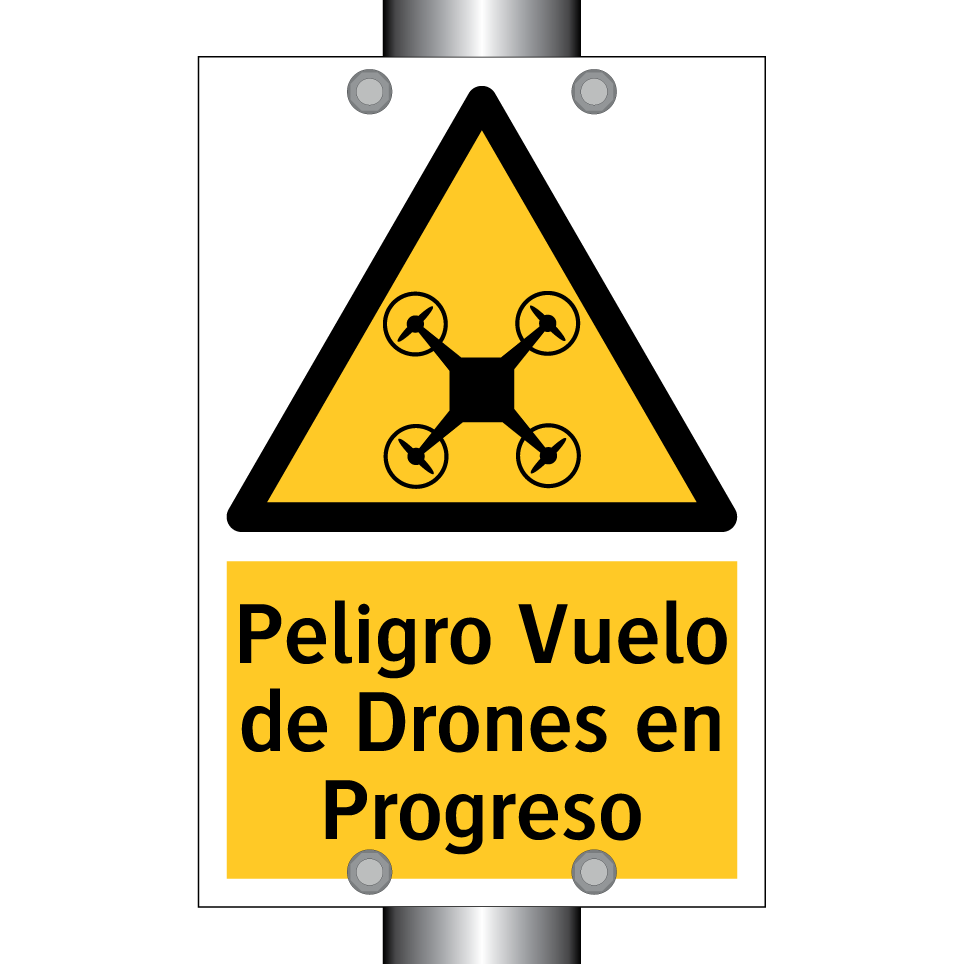 Peligro Vuelo de Drones en Progreso