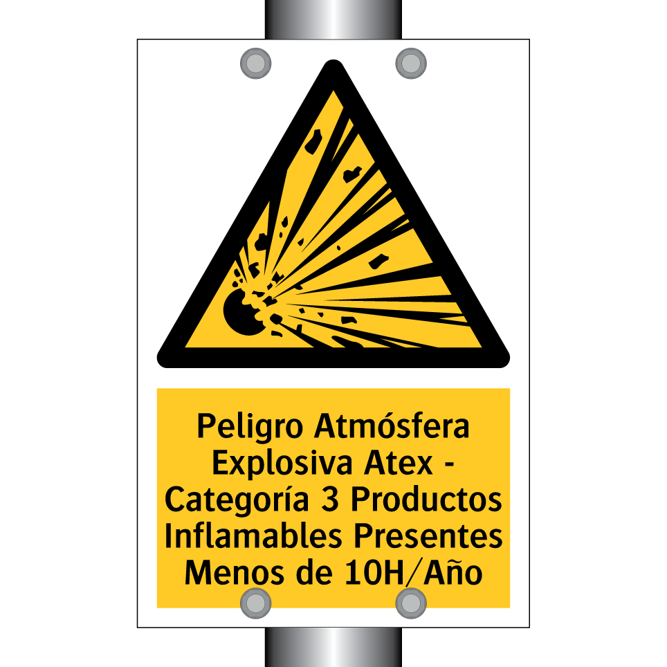 Peligro Atmósfera Explosiva Atex - Categoría 3 Productos Inflamables Presentes Menos de 10H/Año