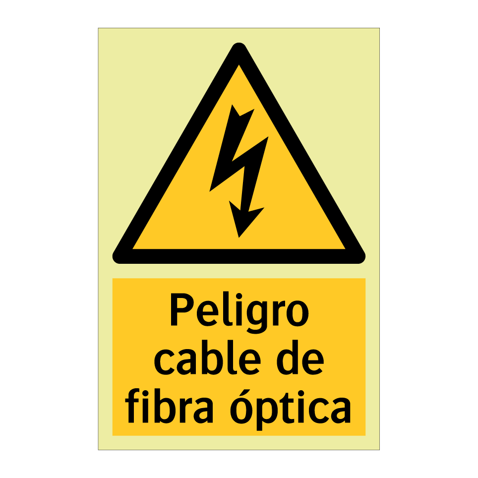 Peligro cable de fibra óptica