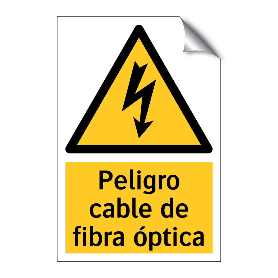 Peligro cable de fibra óptica