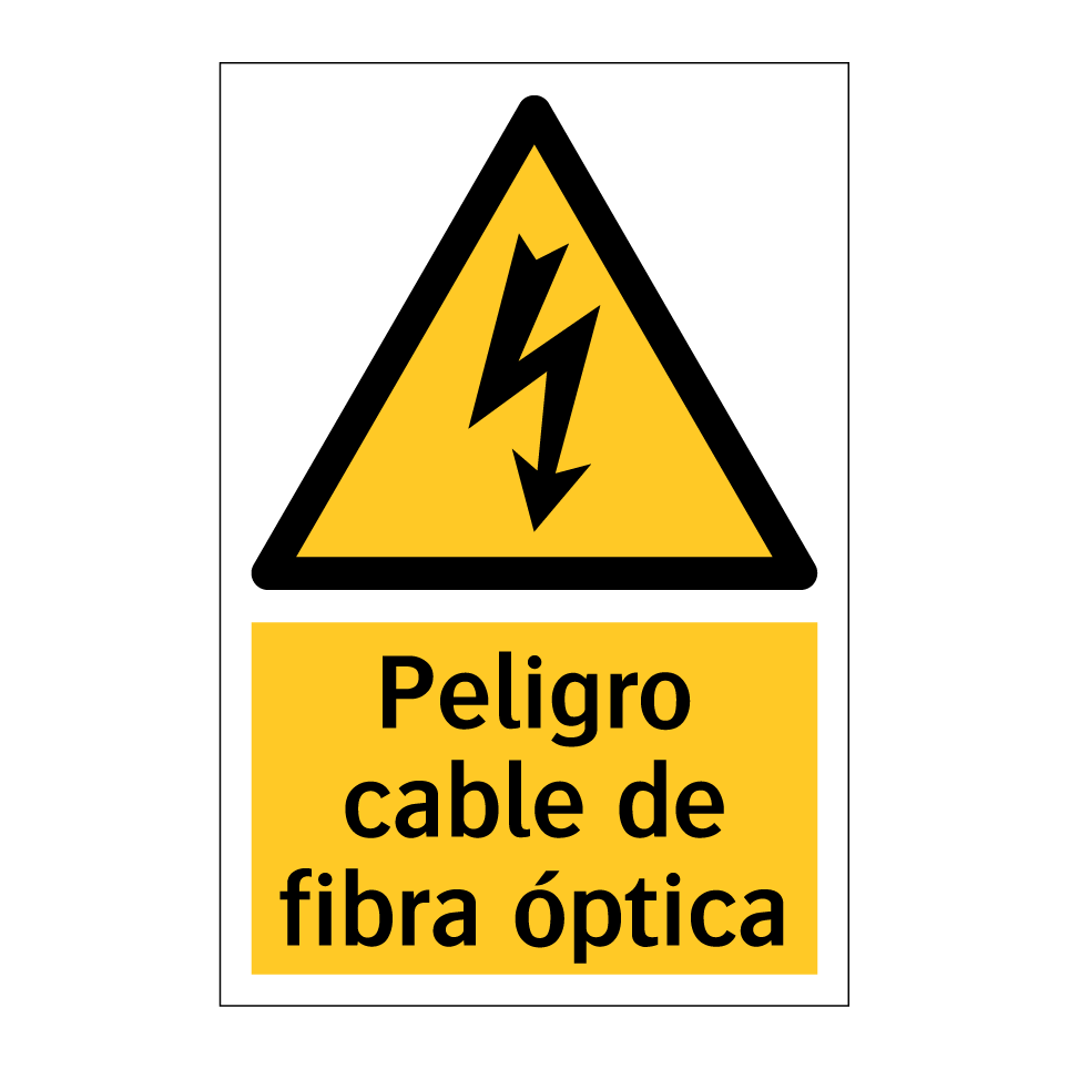 Peligro cable de fibra óptica