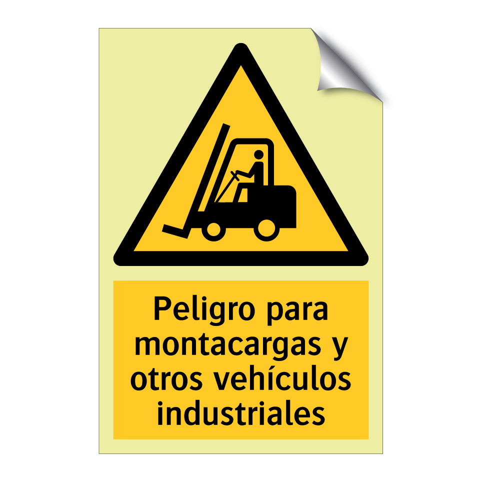 Peligro para montacargas y otros vehículos industriales