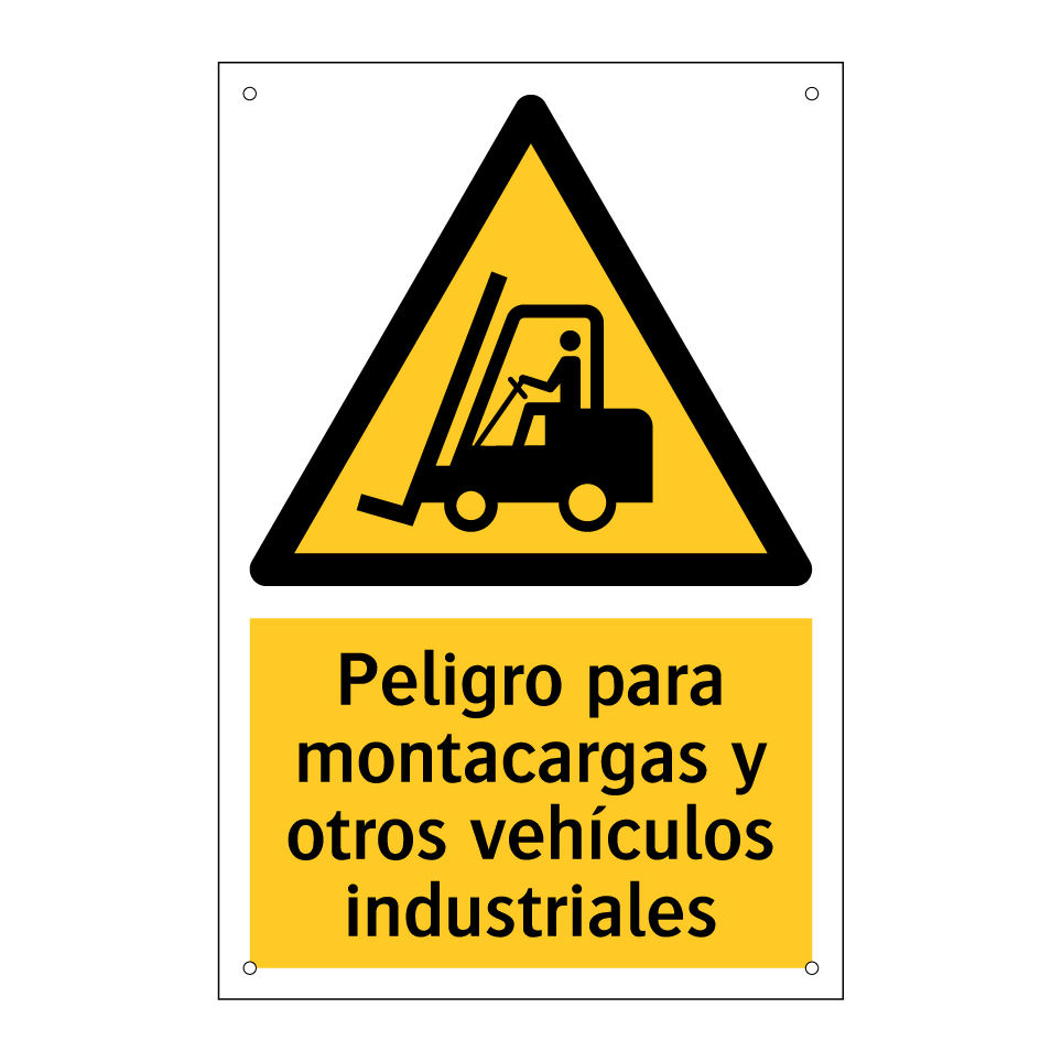 Peligro para montacargas y otros vehículos industriales