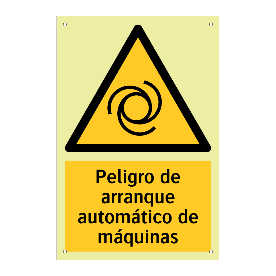 Peligro de arranque automático de máquinas