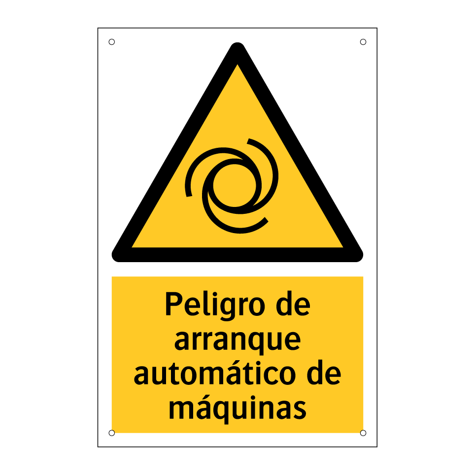 Peligro de arranque automático de máquinas