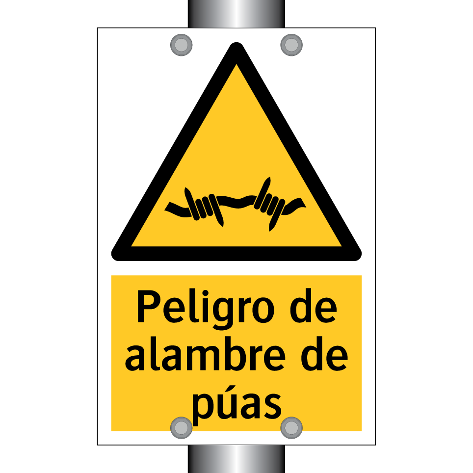 Peligro de alambre de púas