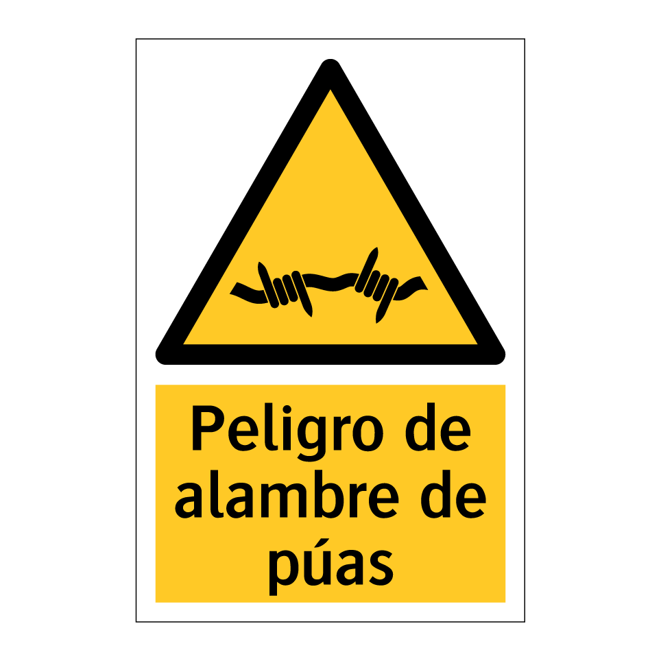 Peligro de alambre de púas