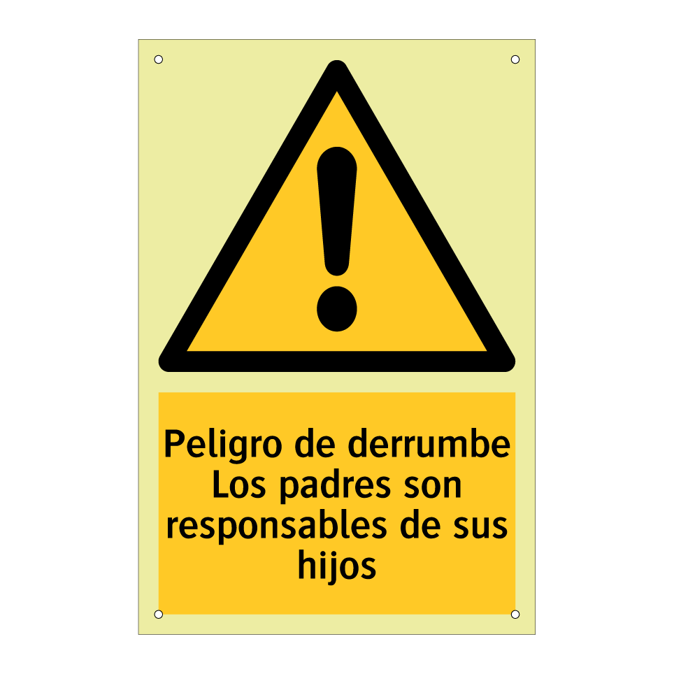Peligro de derrumbe Los padres son responsables de sus hijos
