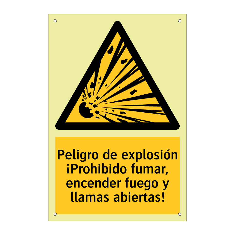 Peligro de explosión ¡Prohibido fumar, encender fuego y llamas abiertas!