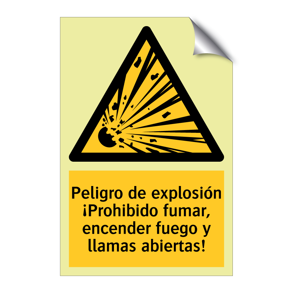 Peligro de explosión ¡Prohibido fumar, encender fuego y llamas abiertas!