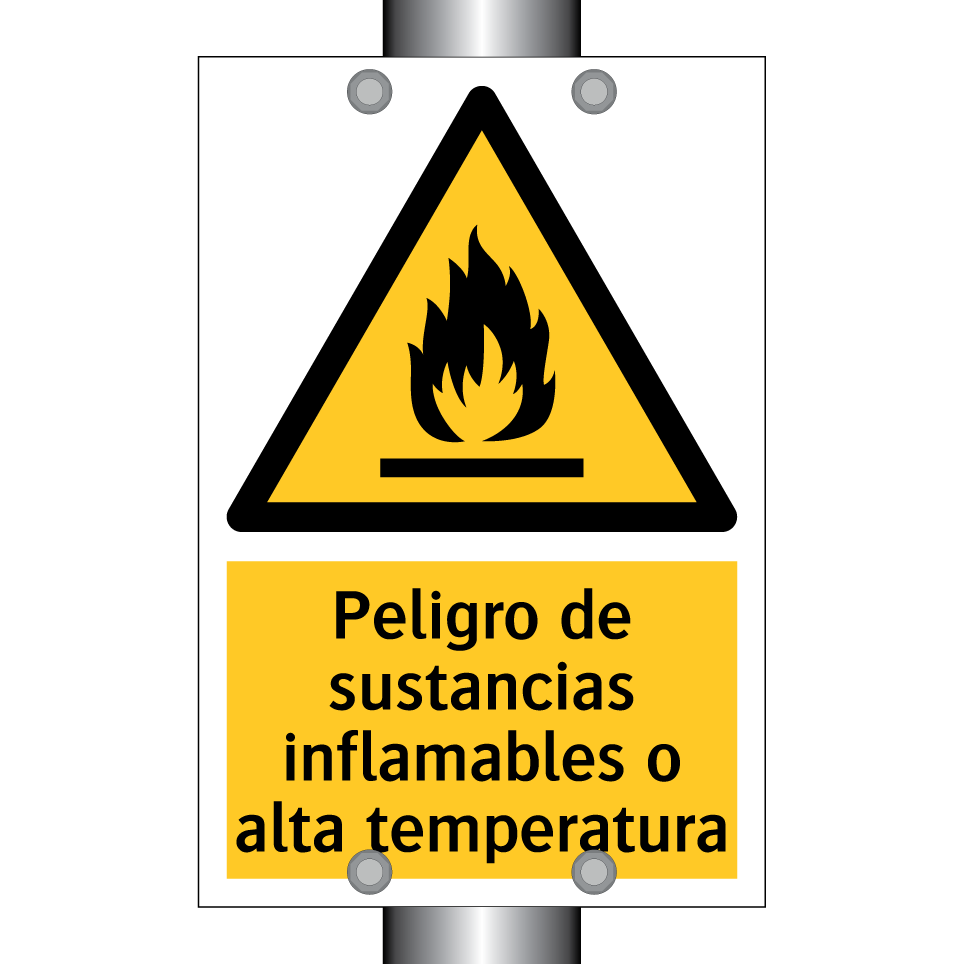 Peligro de sustancias inflamables o alta temperatura