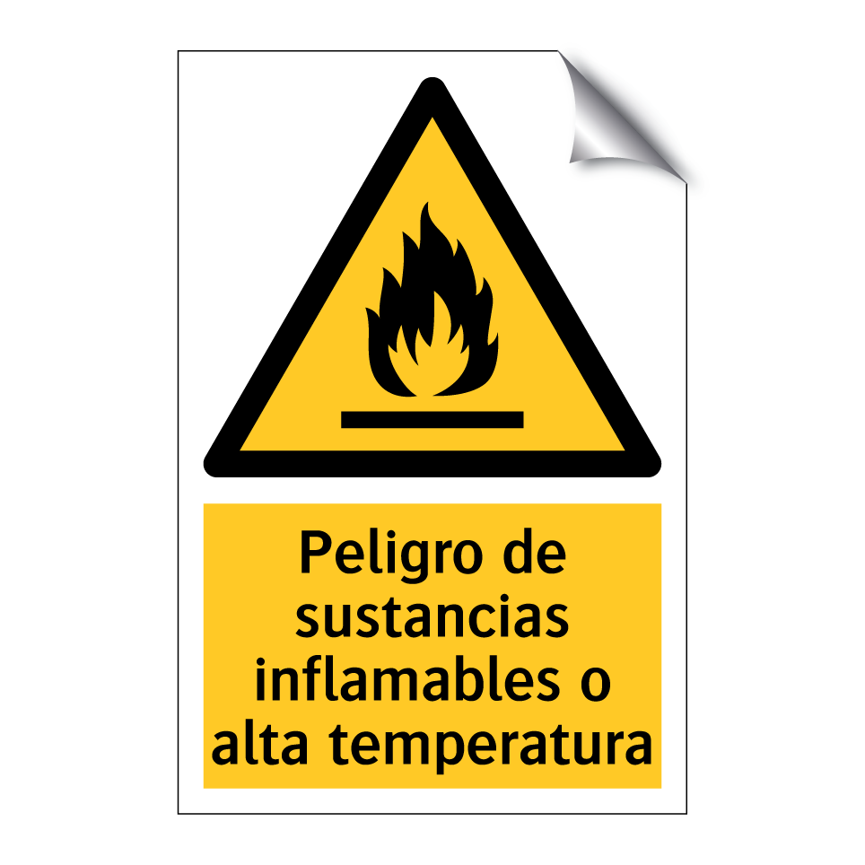 Peligro de sustancias inflamables o alta temperatura