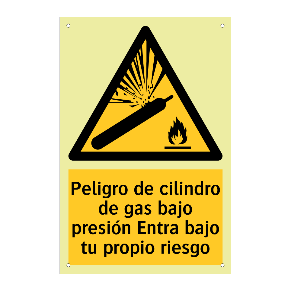 Peligro de cilindro de gas bajo presión Entra bajo tu propio riesgo