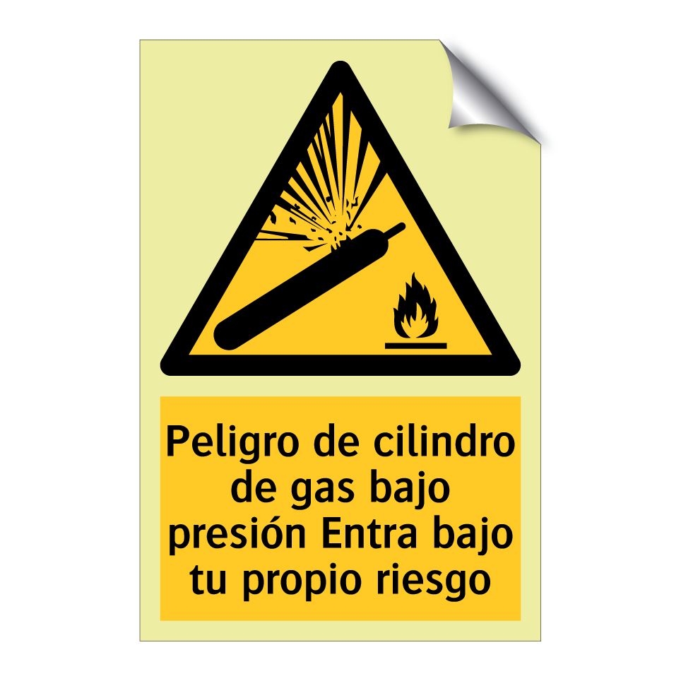 Peligro de cilindro de gas bajo presión Entra bajo tu propio riesgo