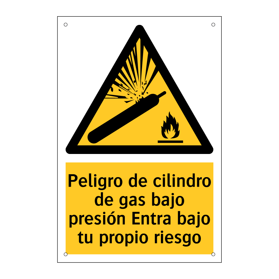 Peligro de cilindro de gas bajo presión Entra bajo tu propio riesgo