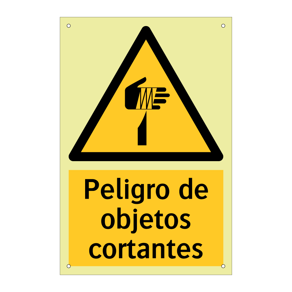 Peligro de objetos cortantes