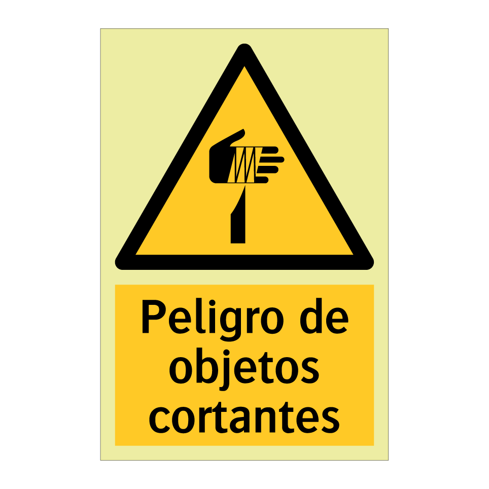 Peligro de objetos cortantes