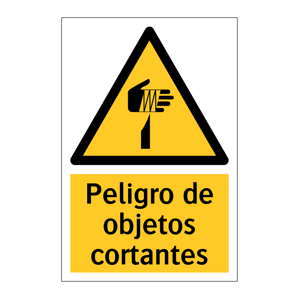 Peligro de objetos cortantes