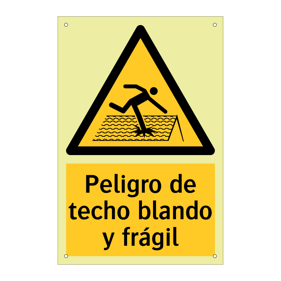 Peligro de techo blando y frágil