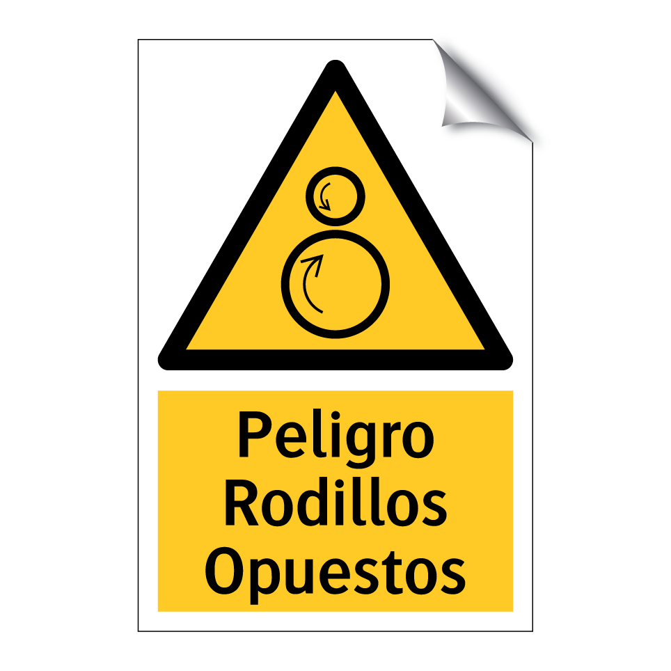 Peligro Rodillos Opuestos