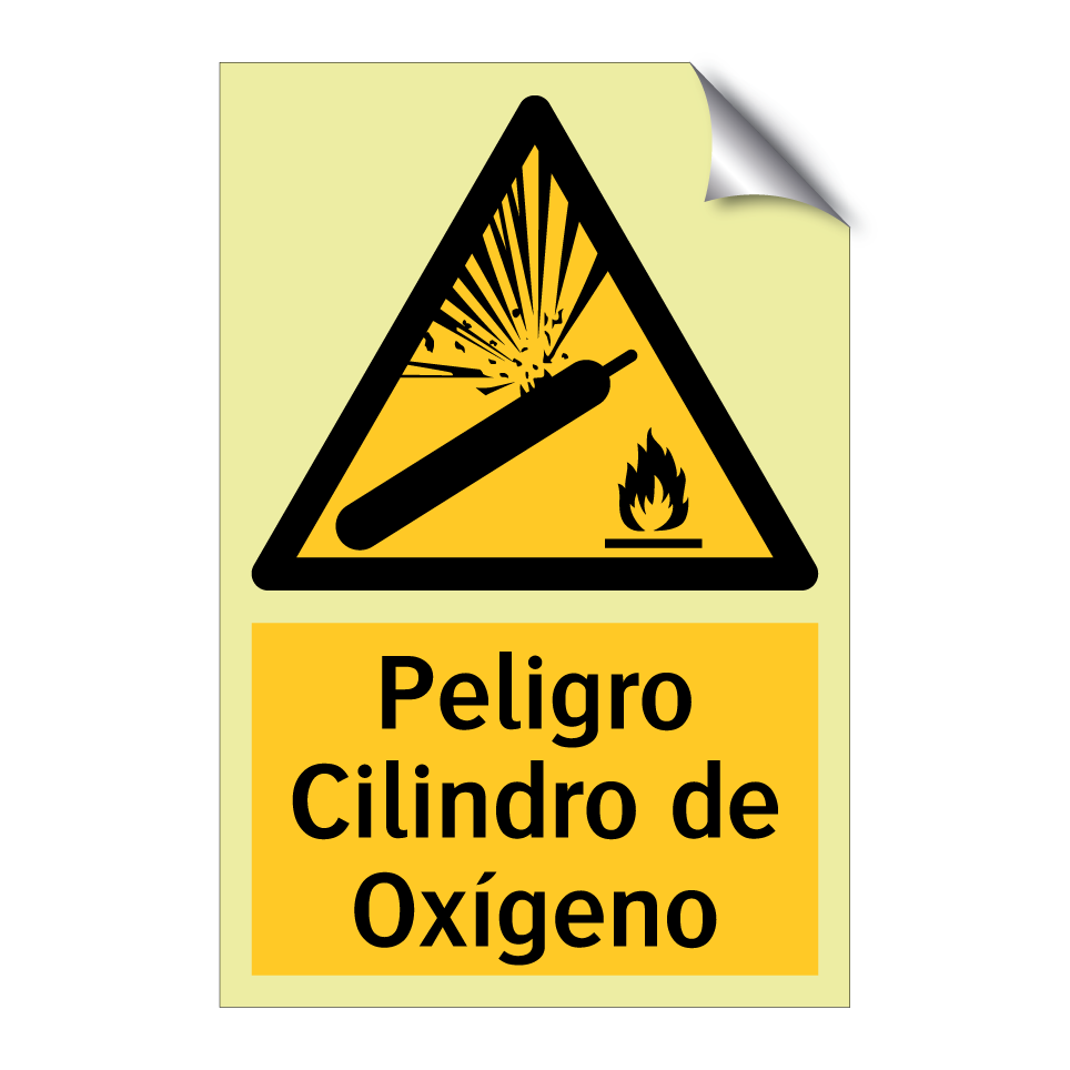 Peligro Cilindro de Oxígeno