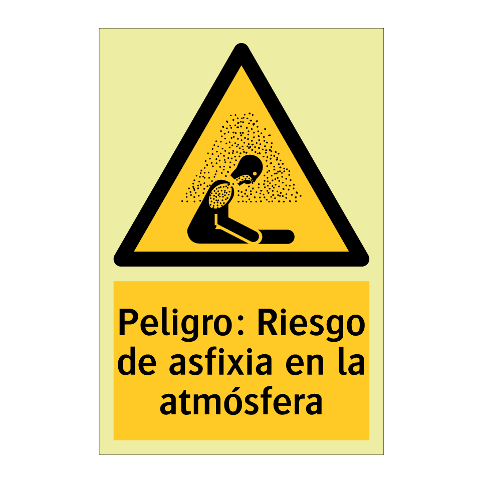 Peligro: Riesgo de asfixia en la atmósfera