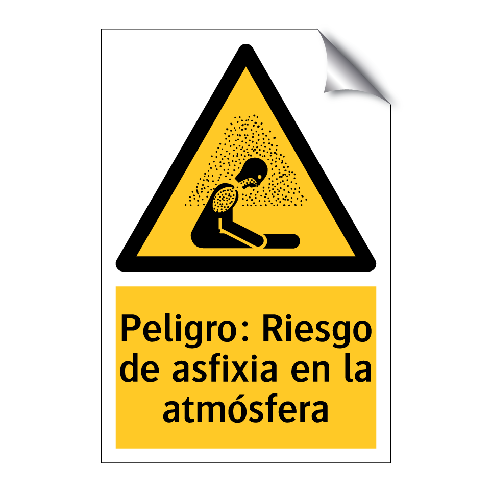 Peligro: Riesgo de asfixia en la atmósfera