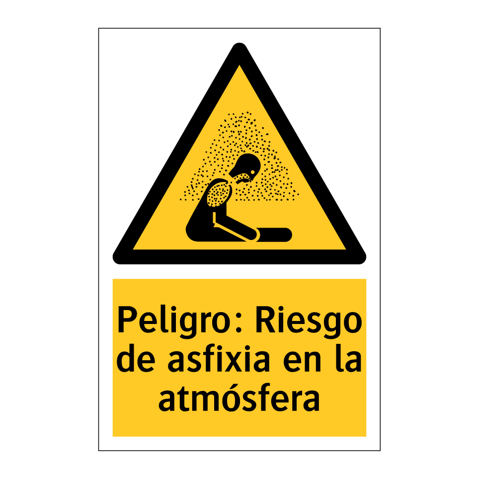 Peligro: Riesgo de asfixia en la atmósfera