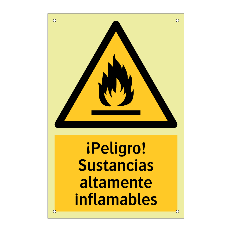 ¡Peligro! Sustancias altamente inflamables
