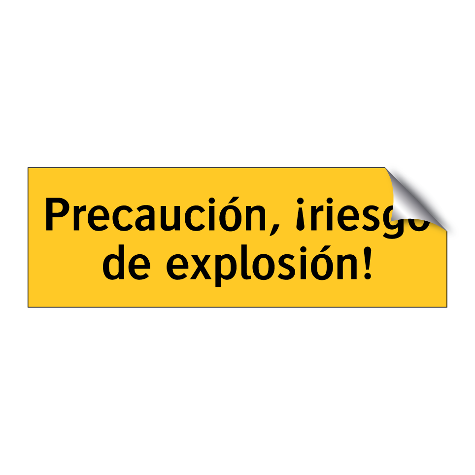 Precaución, ¡riesgo de explosión!