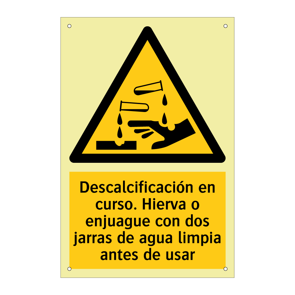 Descalcificación en curso. Hierva o enjuague con dos jarras de agua limpia antes de usar