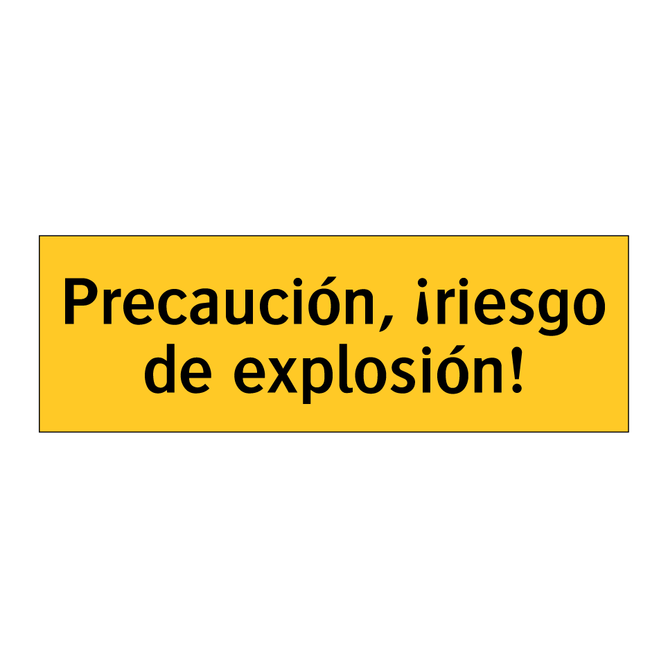 Precaución, ¡riesgo de explosión!