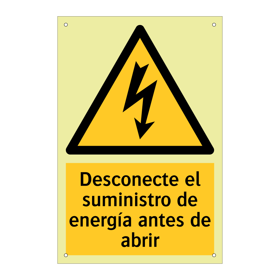 Desconecte el suministro de energía antes de abrir