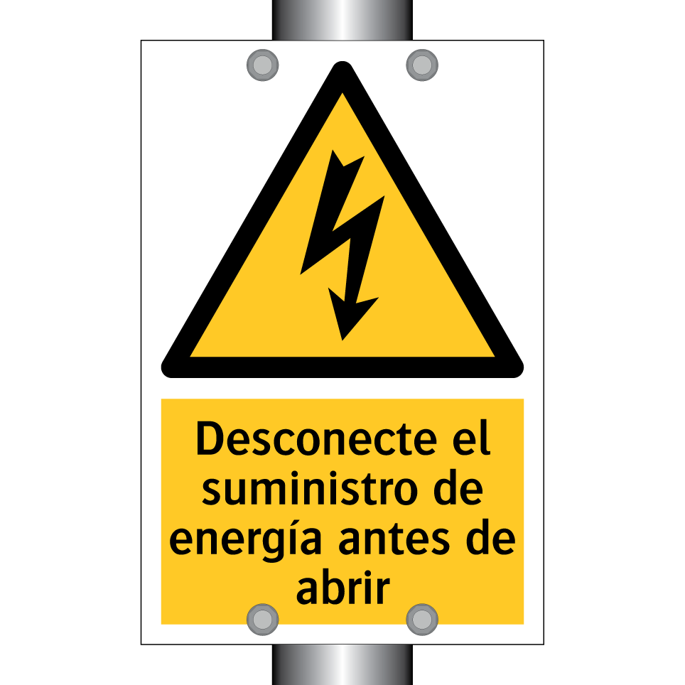 Desconecte el suministro de energía antes de abrir